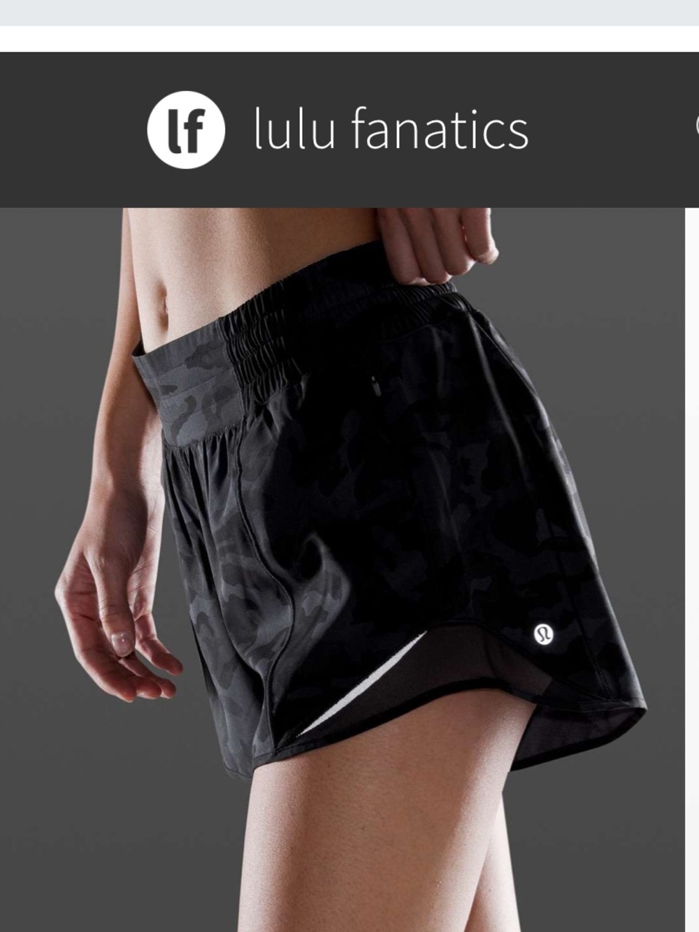 Lululemon Hotty Hot Short High-Rise 4" Sz 6 Long Incognito Camo Multi Grey Black
